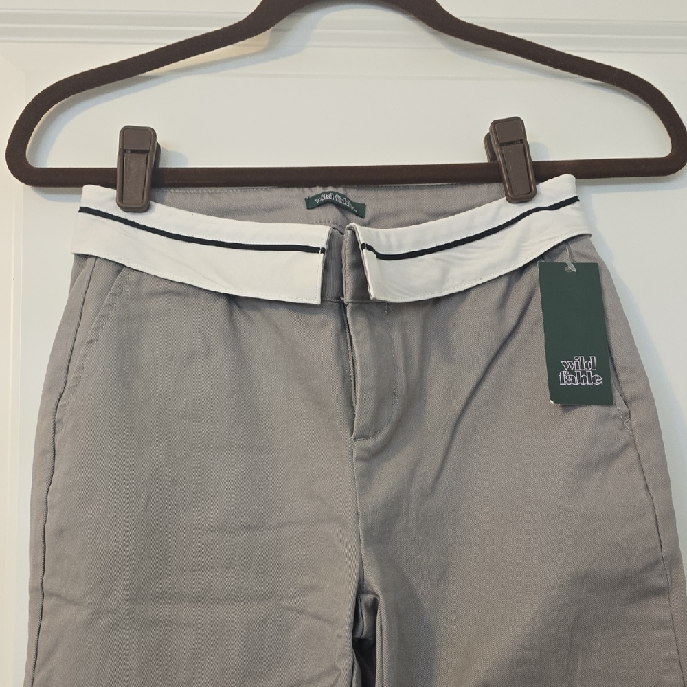 Target Wild Fable Gray Pants with White And Black Trim. Size 00. NWT - Picture 2 of 16